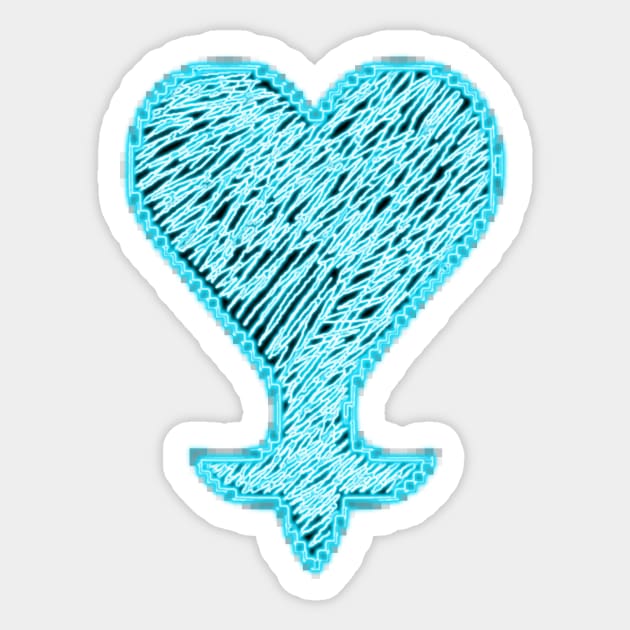 Heartless 8bit style blue neon Sticker by findingNull